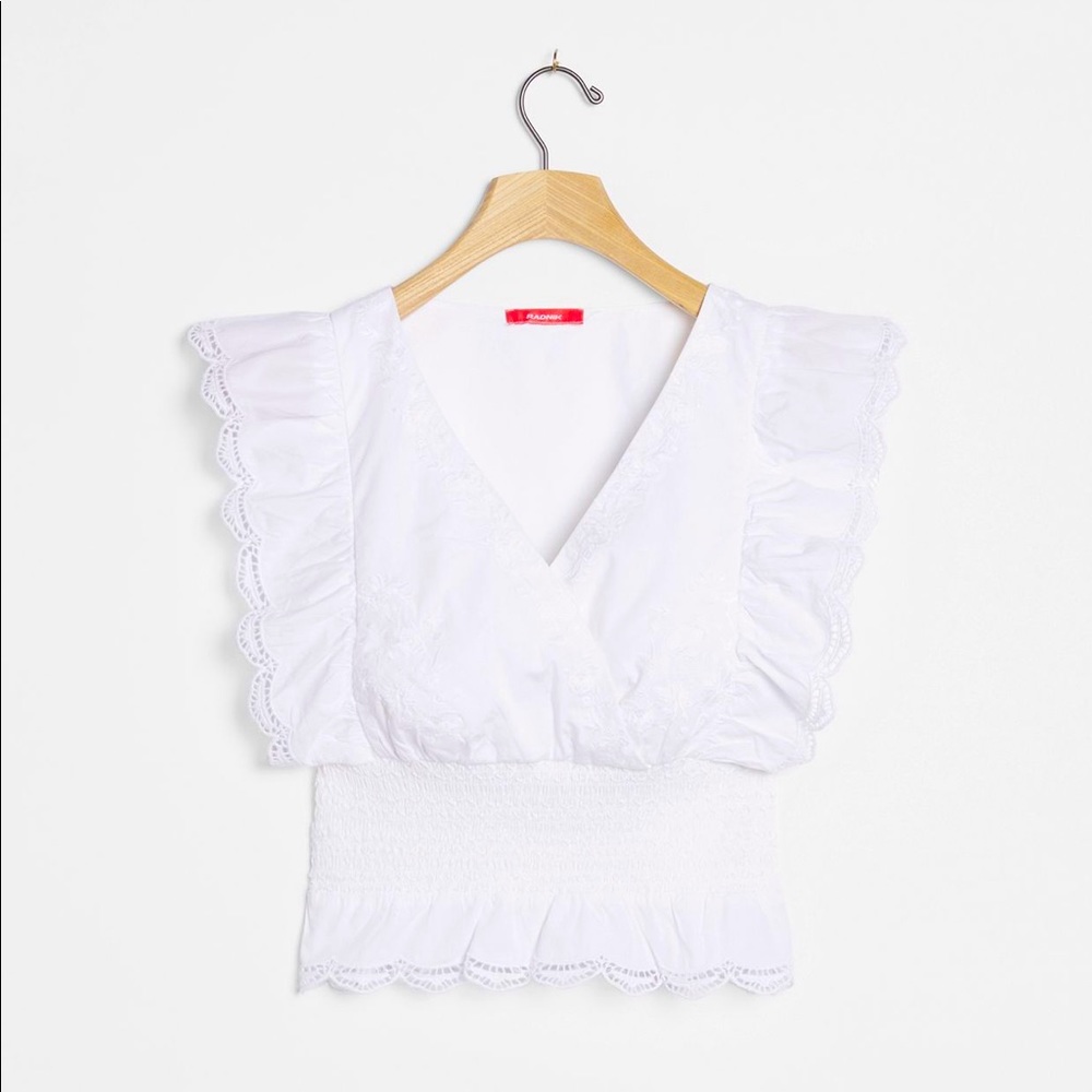 Anthropologie Joss Ruffled Crop Top